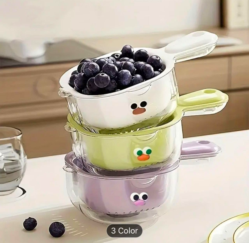 Multi Colour - Dual Layer Veggie & Fruit Draining Basket